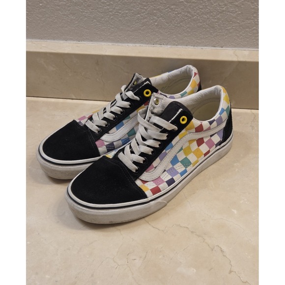 Vans Shoes - Vans Old Skool 'Rainbow Checkerboard' Sneakers Size 7